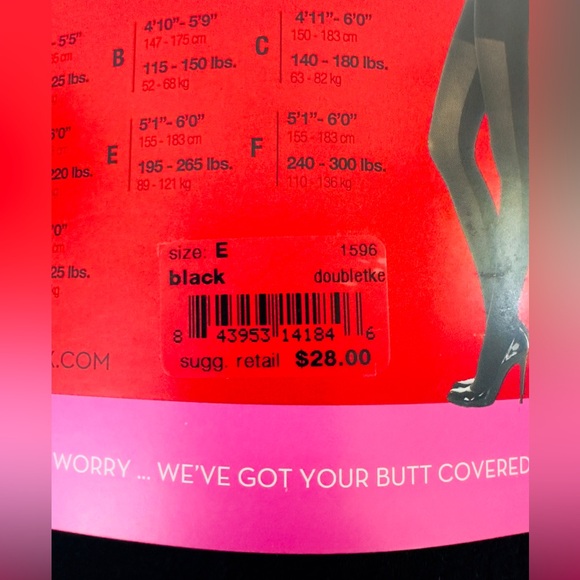 ASSETS BY SPANX !! Tight-end Tights ! Black Patterned - Double Take! Size E NIB! - Picture 5 of 5